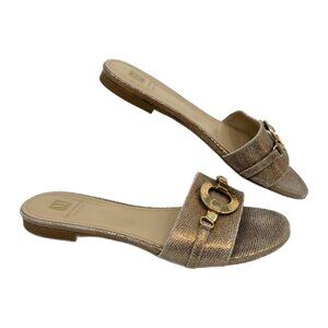 Bruno Magli Gold Slide Sandals | Made in Italy